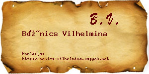 Bénics Vilhelmina névjegykártya